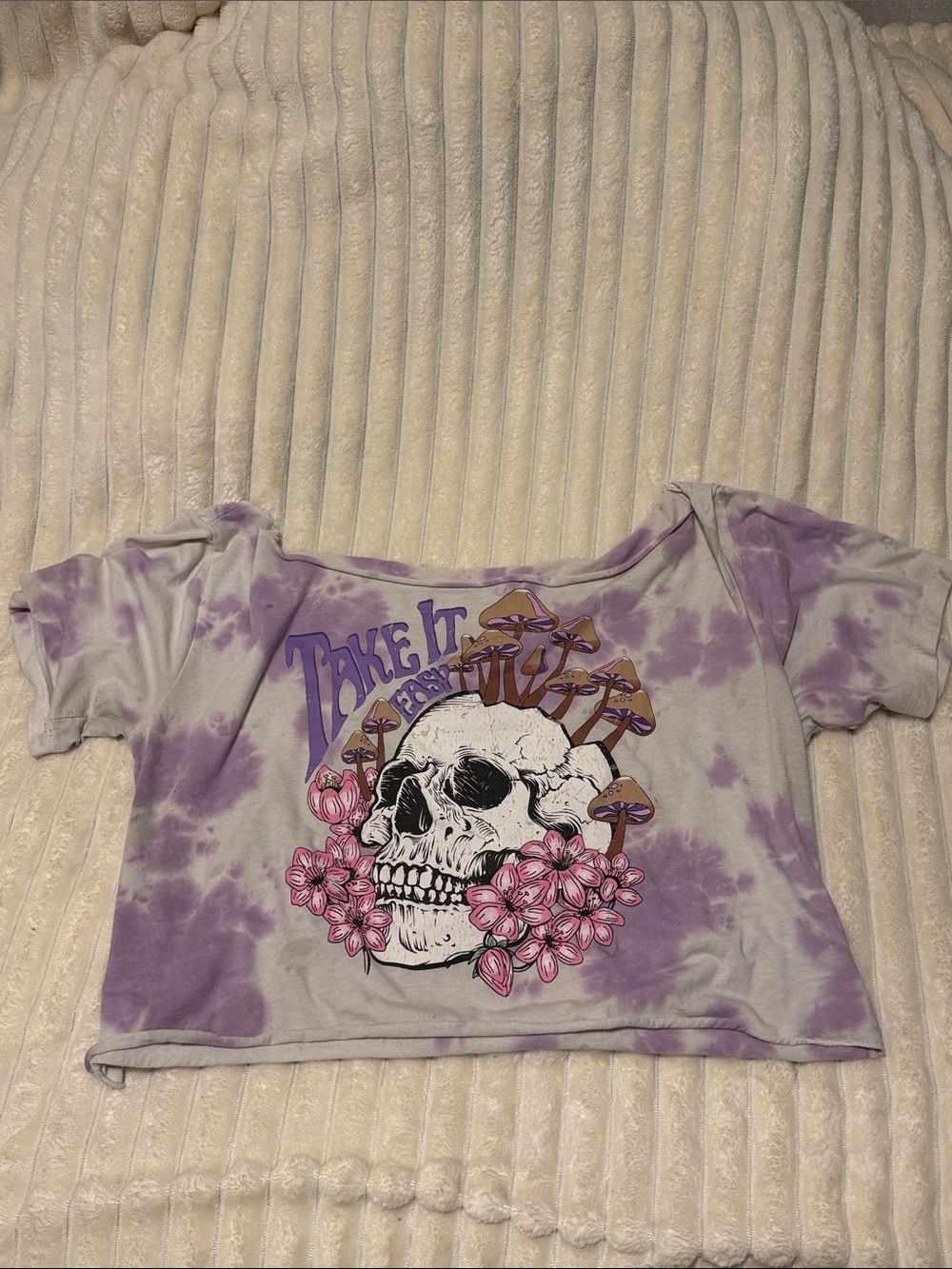 🔴 Tie-Dye Lavender Cropped Tee